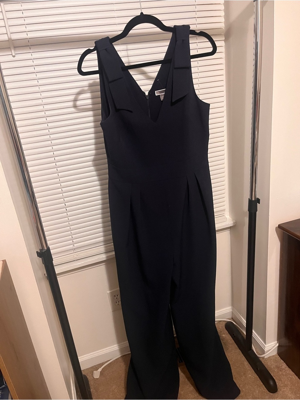 Women's Navy V-Neck Jumpsuit